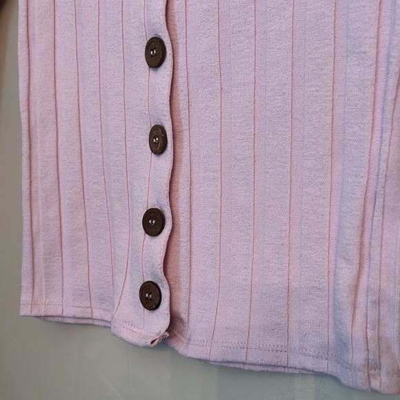 Free People Central Park Baby Pink Three Quarter Sweater Cardigan XS - Picture 4 of 14